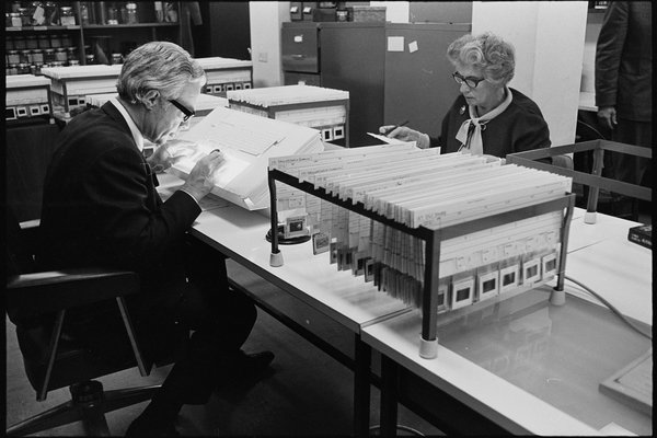 Staff at Museum computers - PAD