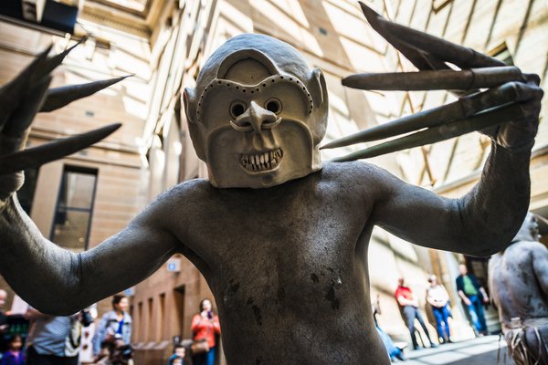 Asaro Mud Men in the museum