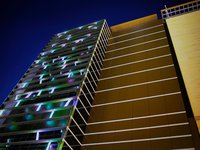 Exterior of building at night